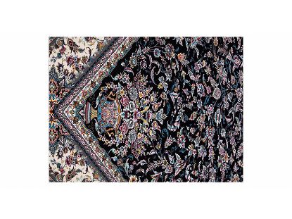 تصویر فرش پاتریس طرح افشان گلدانی رنگ سرمه ای 1200 شانه